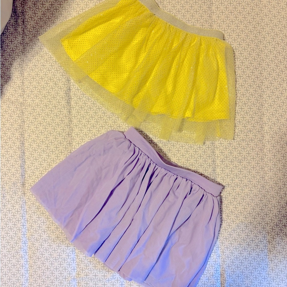 Set of Yellow and Purple Tulle Skirts